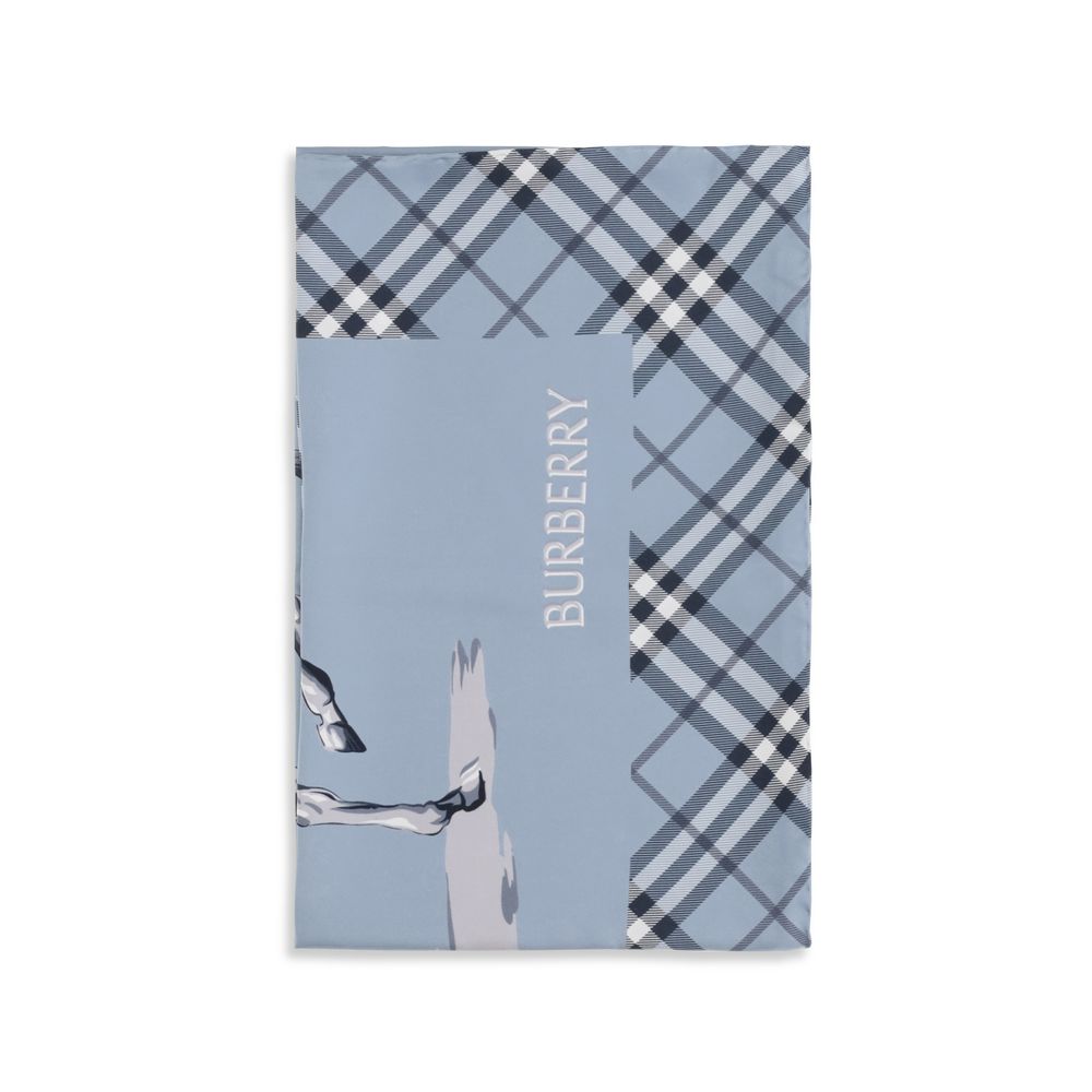 Burberry Men's Blue Silk Archive Knight Scarf