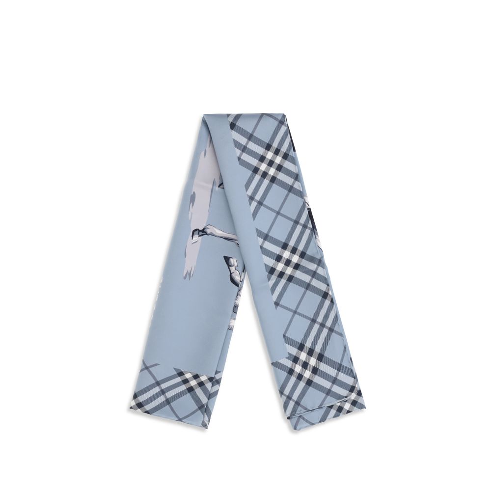 Burberry Men's Blue Silk Archive Knight Scarf
