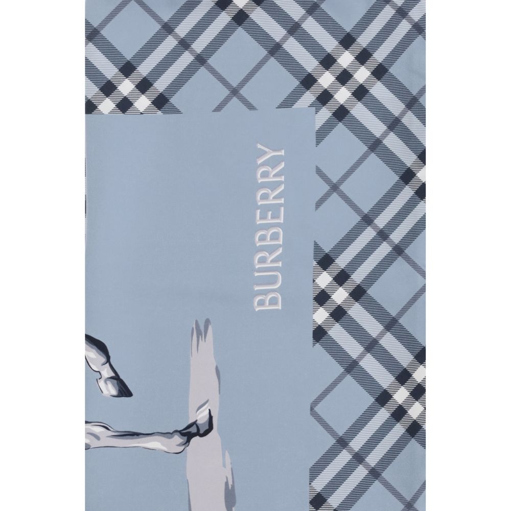 Burberry Men's Blue Silk Archive Knight Scarf