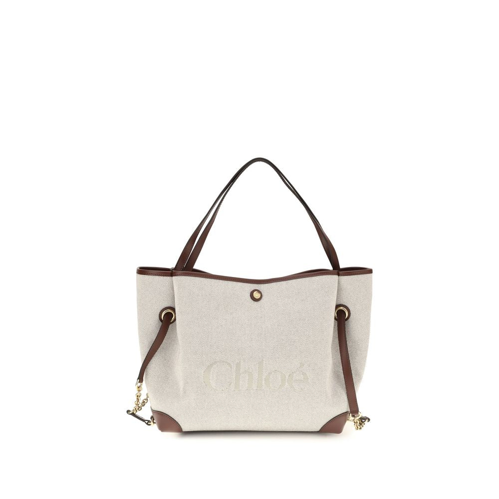 Chloé Clover Canvas Tote Bag in Beige