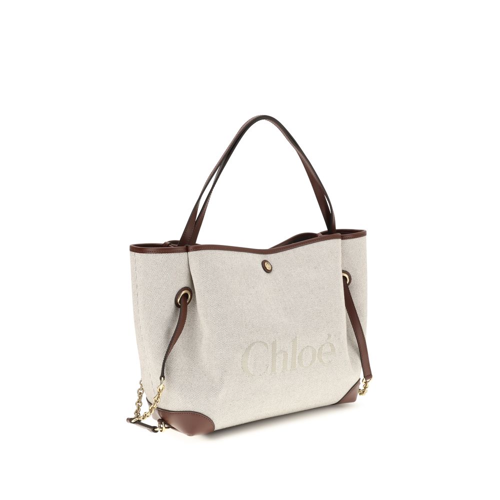 Chloé Clover Canvas Tote Bag in Beige