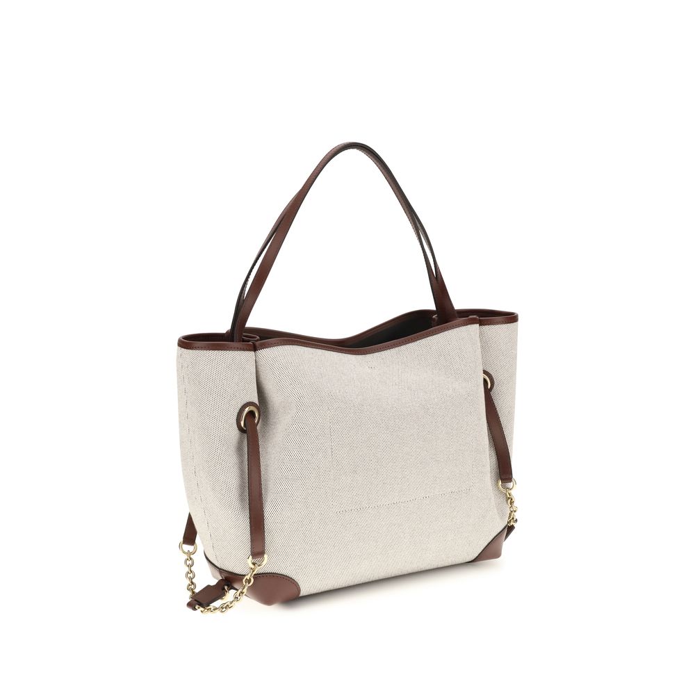 Chloé Clover Canvas Tote Bag in Beige
