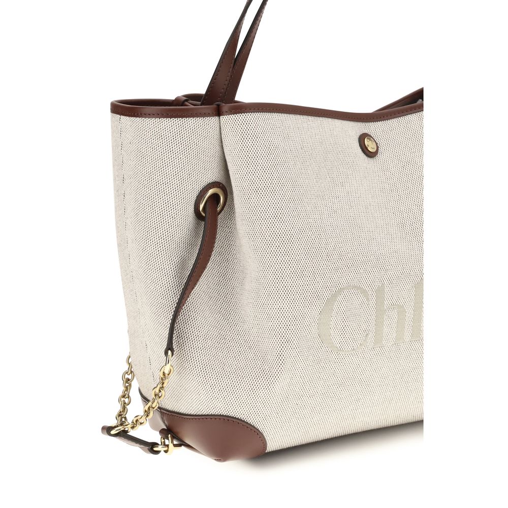 Chloé Clover Canvas Tote Bag in Beige