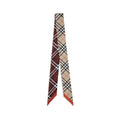 Burberry Women's Beige Silk Check Ribbon Scarf