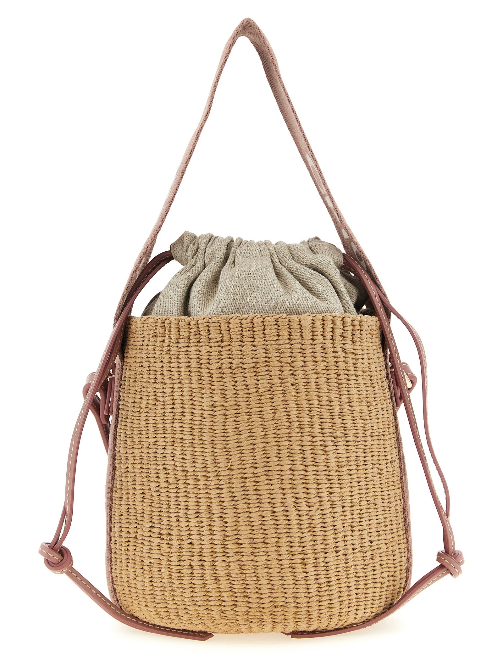 Chloé Small Woody Bucket Bag in Beige