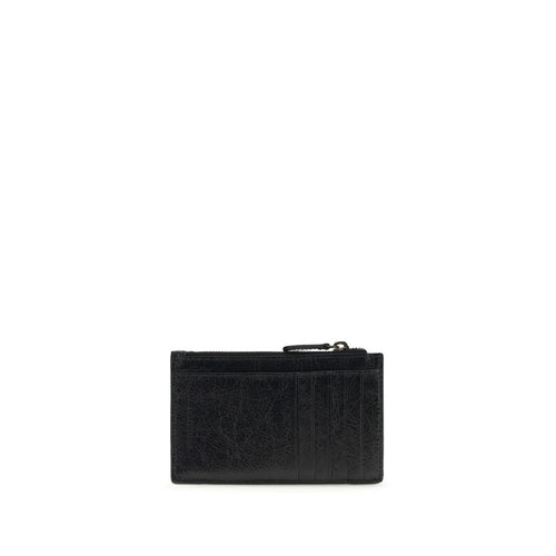 Balenciaga Women's Black Lambskin Card Holder Wallet