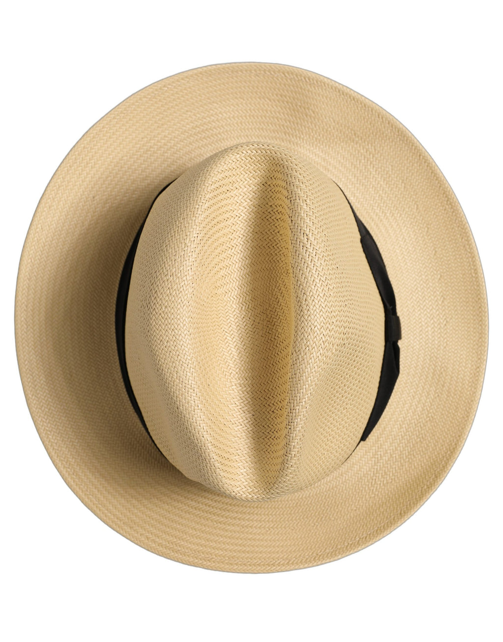 Dolce & Gabbana Men's Beige Paper Straw Panama Fedora Hat Black Ribbon Band