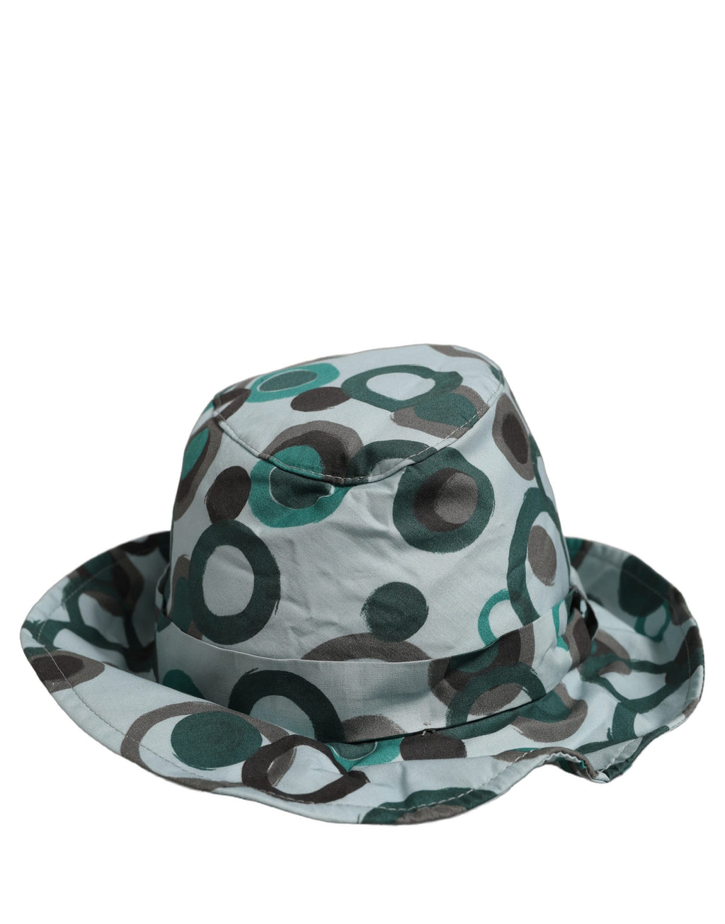 Dolce & Gabbana Women's Teal Black Polka Dot Cotton Bucket Hat Logo Detail