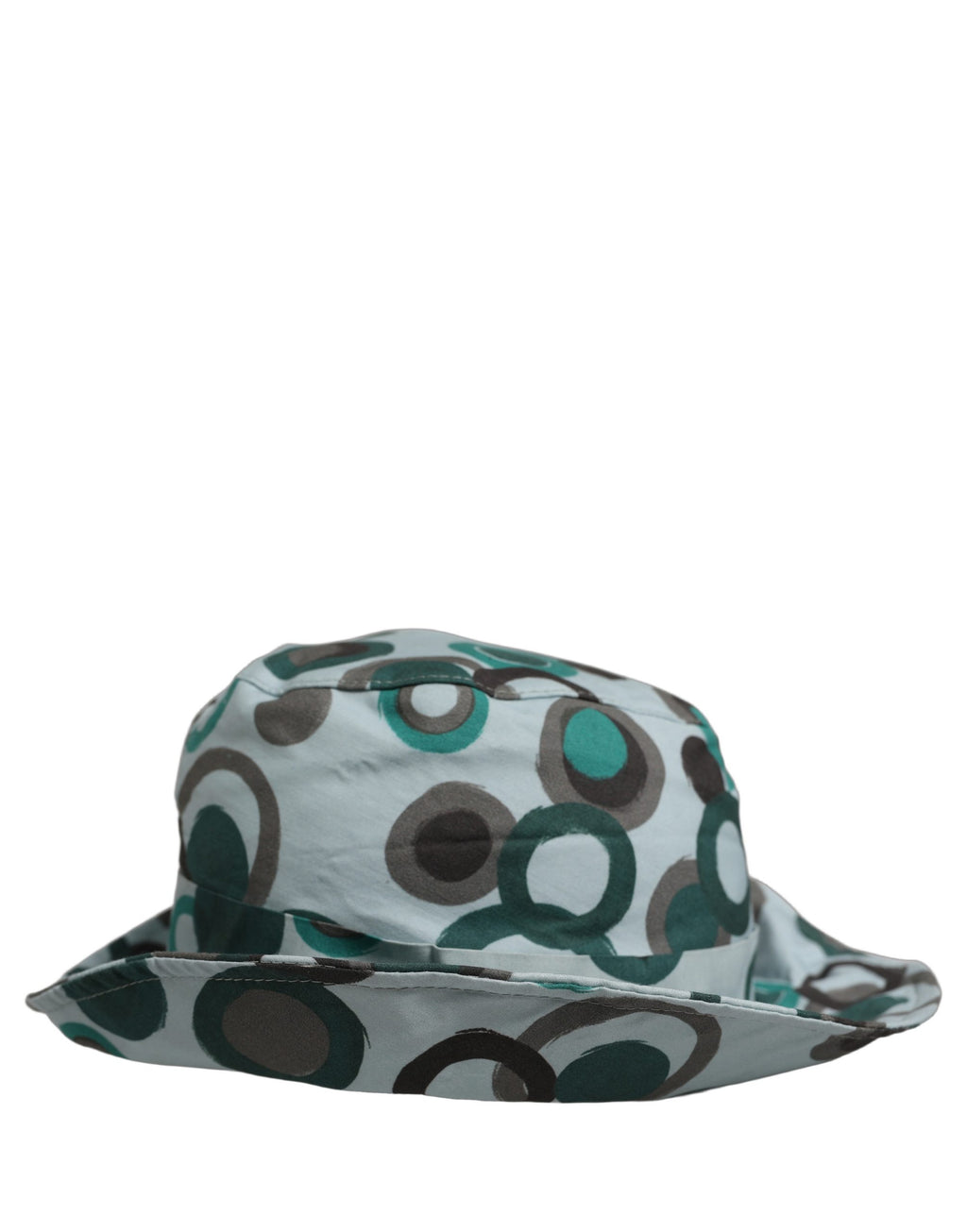 Dolce & Gabbana Women's Teal Black Polka Dot Cotton Bucket Hat Logo Detail