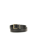 Saint Laurent Men's Black Calfskin Leather Box Laque YSL Logo Belt 3cm