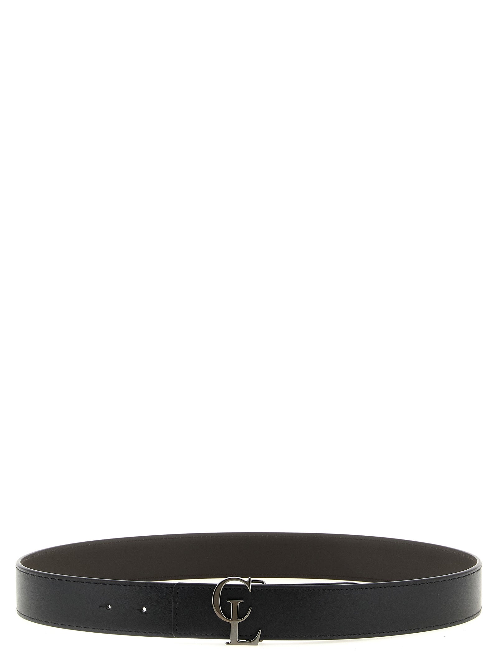 Christian Louboutin Men's CL Reversible Calfskin Belt | Black & Brown