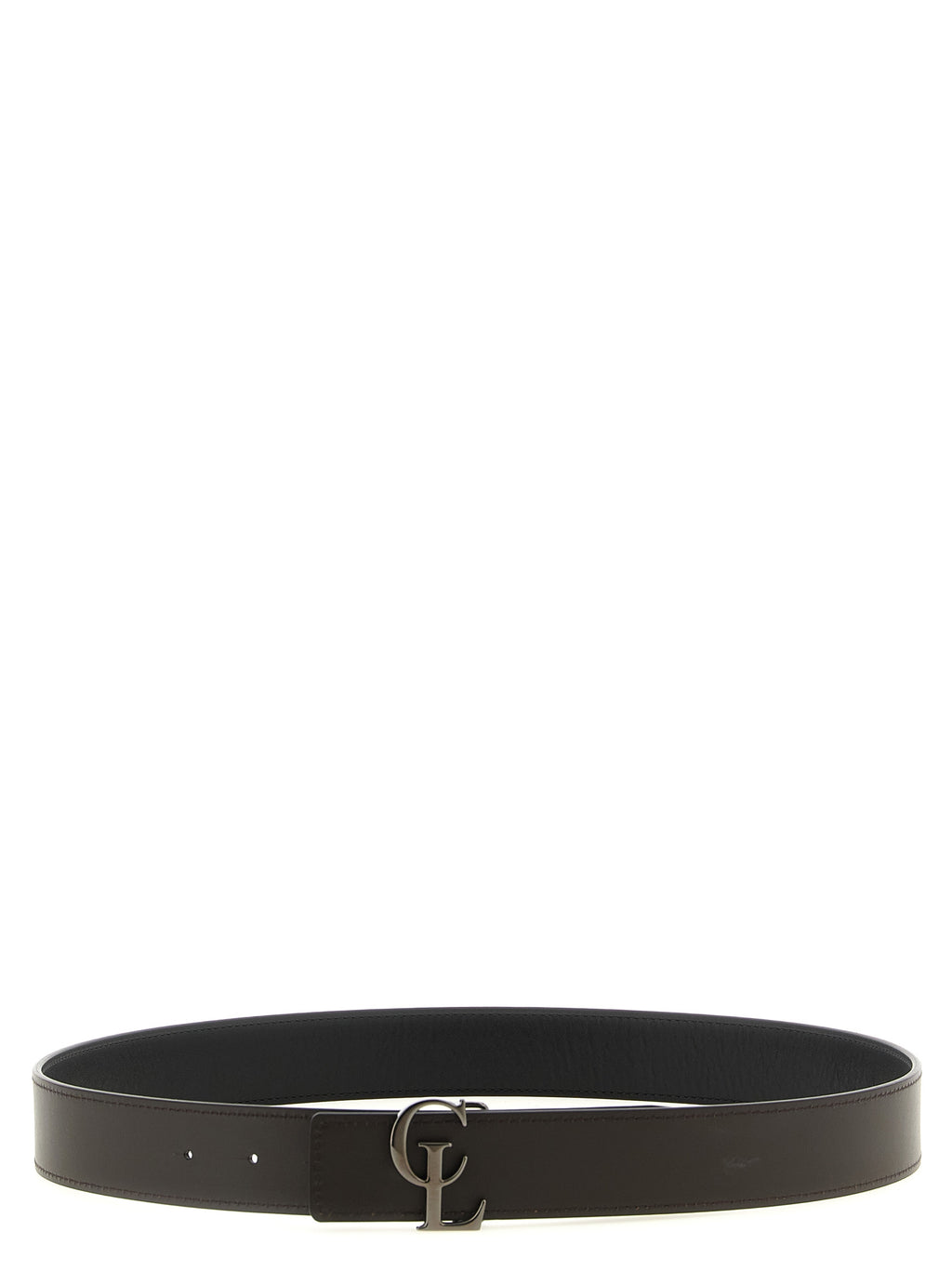 Christian Louboutin Men's CL Reversible Calfskin Belt | Black & Brown