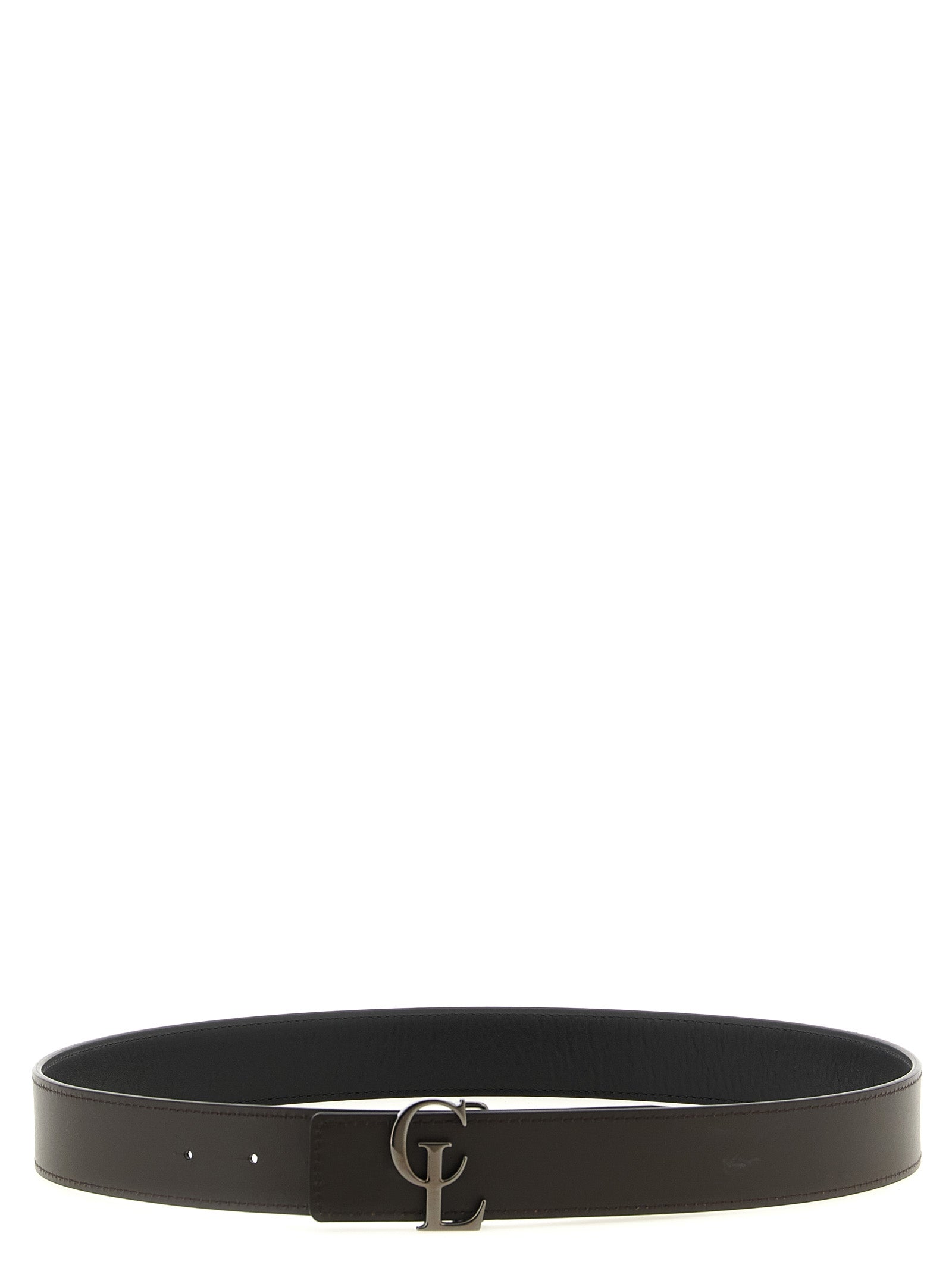 Christian Louboutin Men's CL Reversible Calfskin Belt | Black & Brown