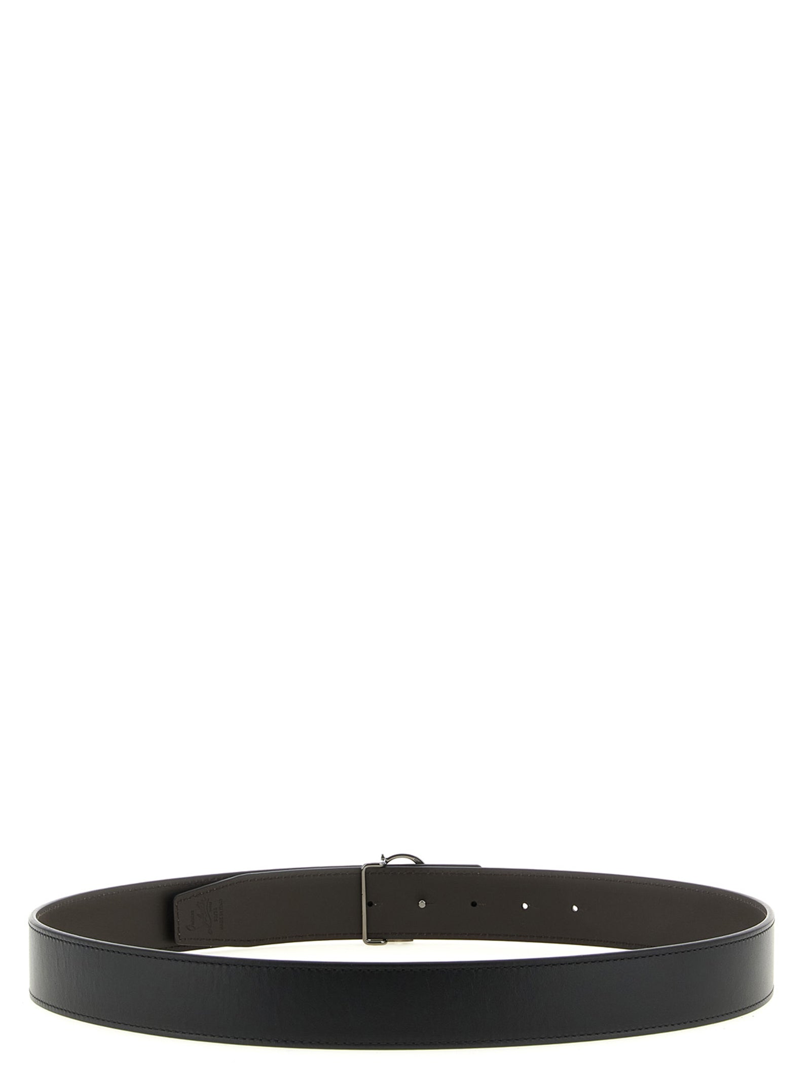 Christian Louboutin Men's CL Reversible Calfskin Belt | Black & Brown