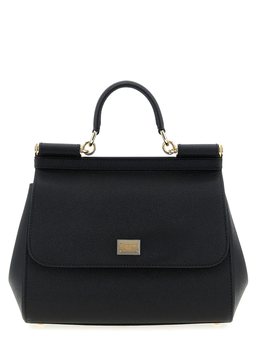 Dolce & Gabbana Women's Sicily Large Black Calfskin Leather Handbag