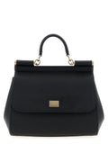 Dolce & Gabbana Women's Sicily Large Black Calfskin Leather Handbag