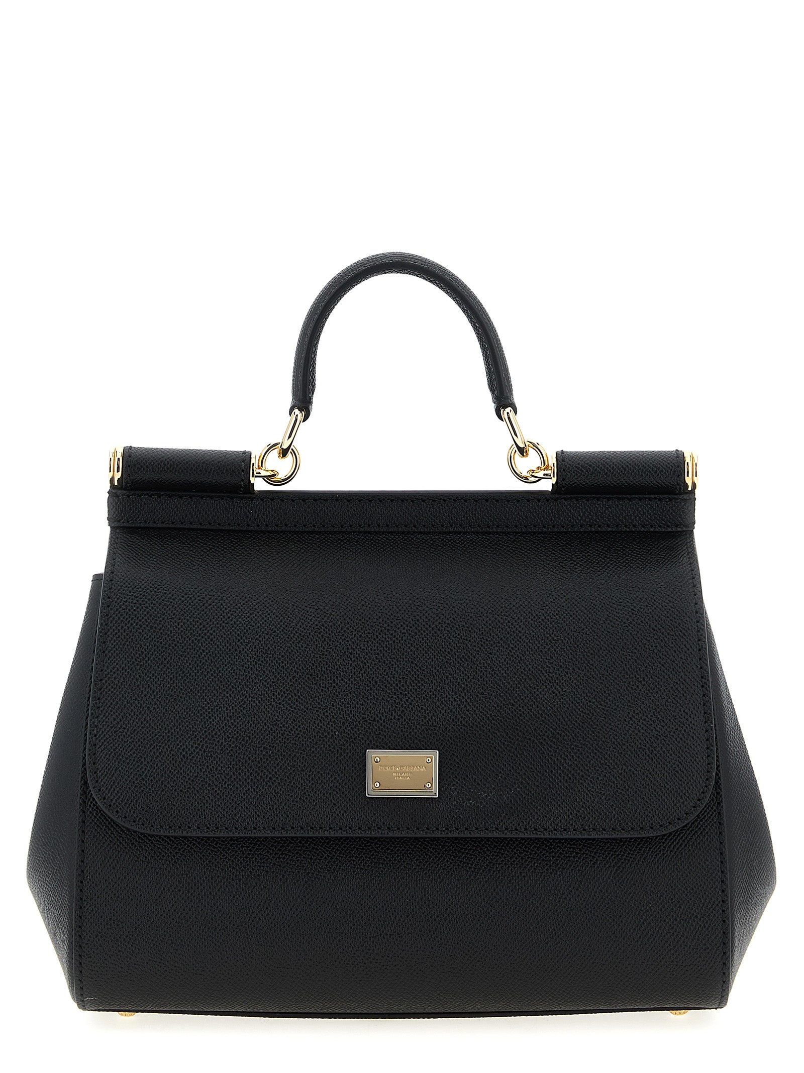 Dolce & Gabbana Women's Sicily Large Black Calfskin Leather Handbag