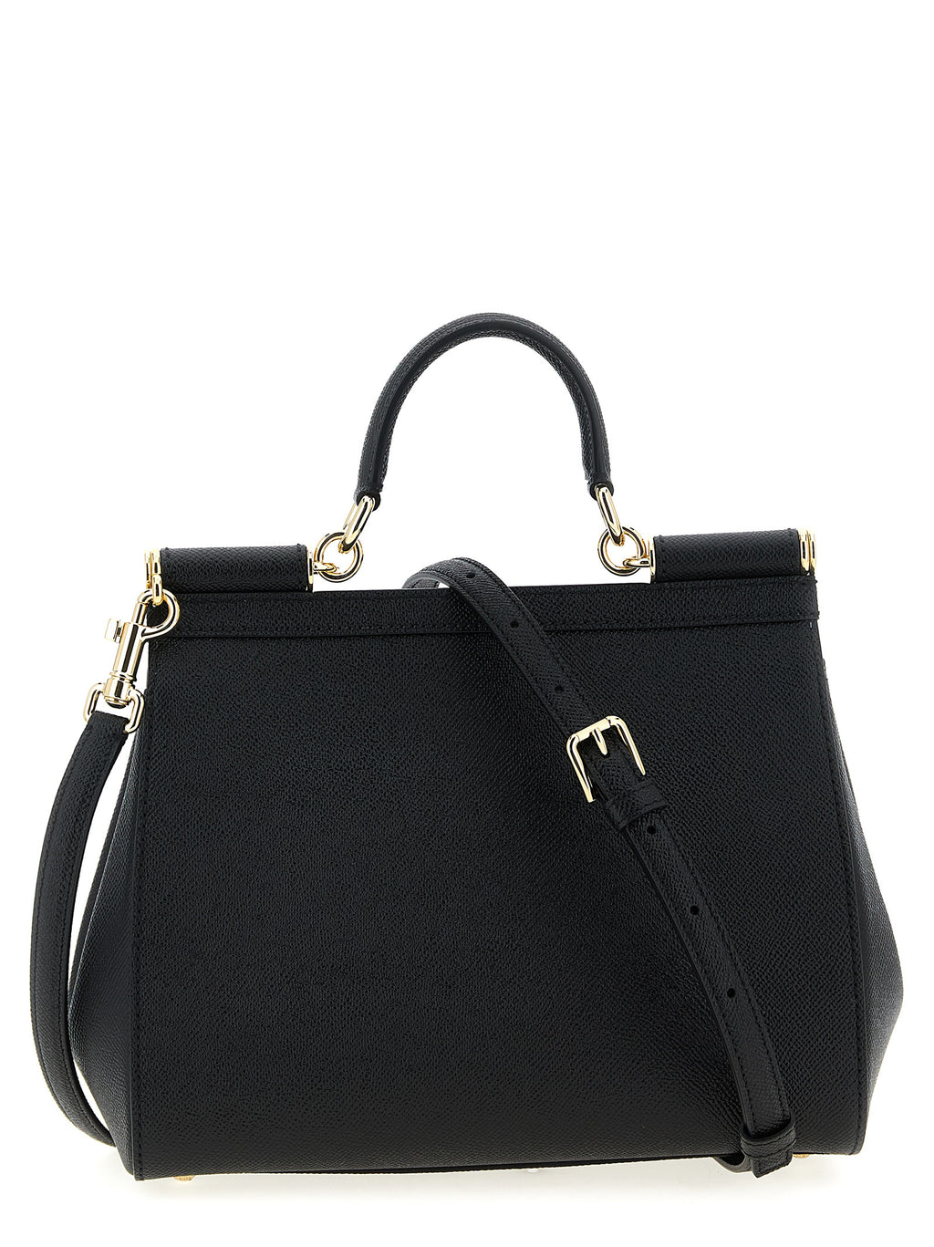 Dolce & Gabbana Women's Sicily Large Black Calfskin Leather Handbag