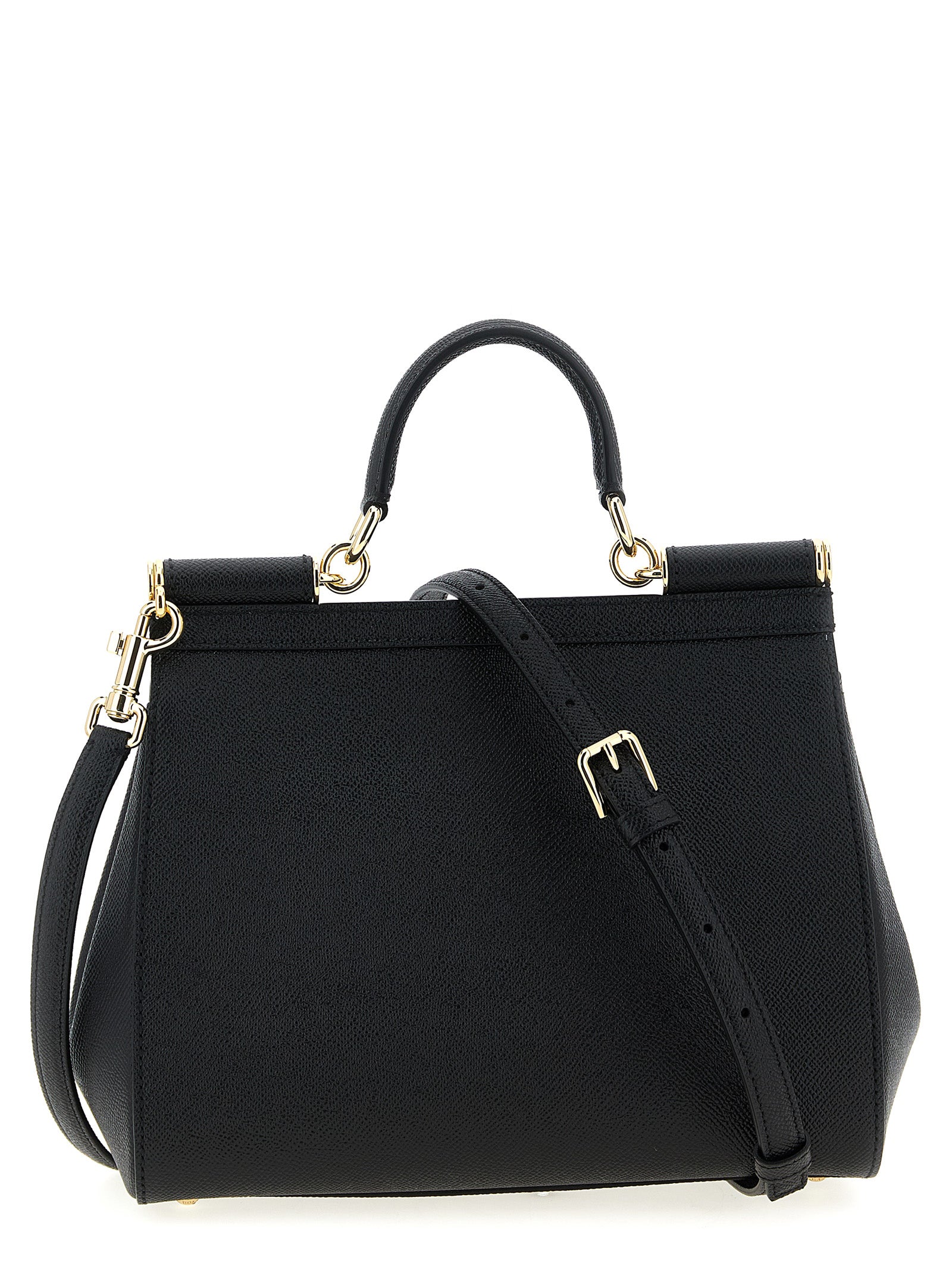 Dolce & Gabbana Women's Sicily Large Black Calfskin Leather Handbag