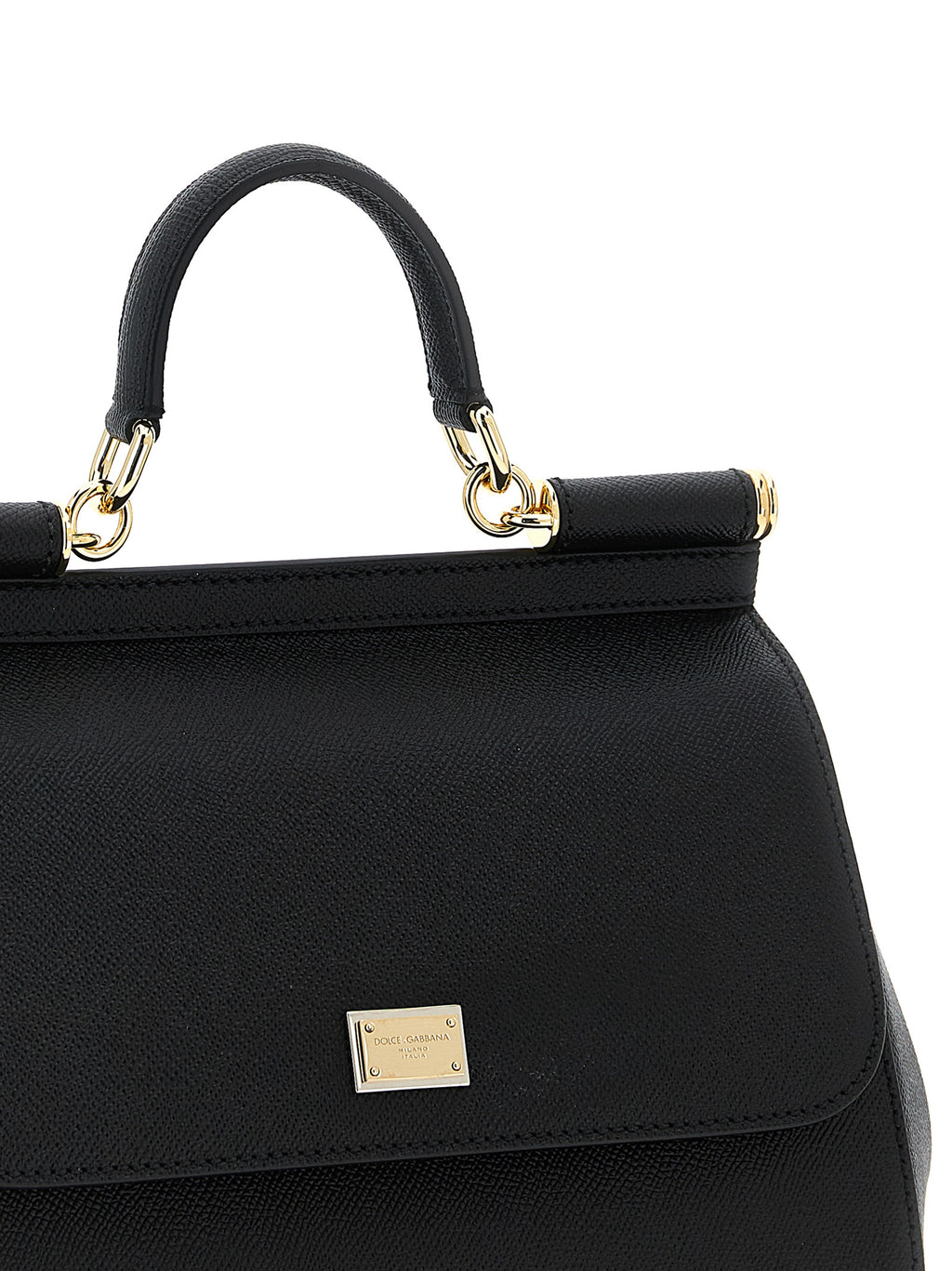 Dolce & Gabbana Women's Sicily Large Black Calfskin Leather Handbag