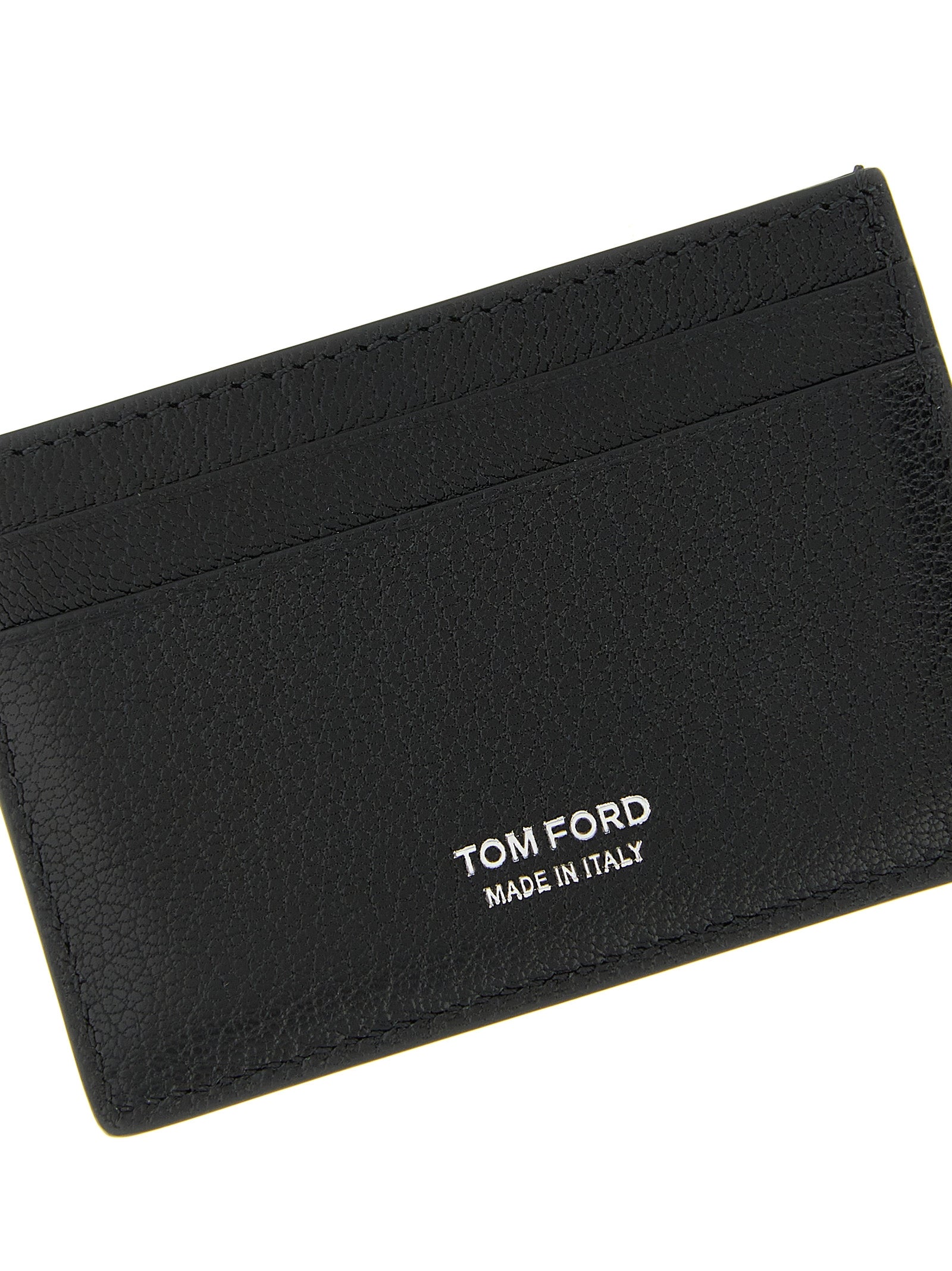 Tom Ford Men's T-Line Black Goatskin Leather Cardholder