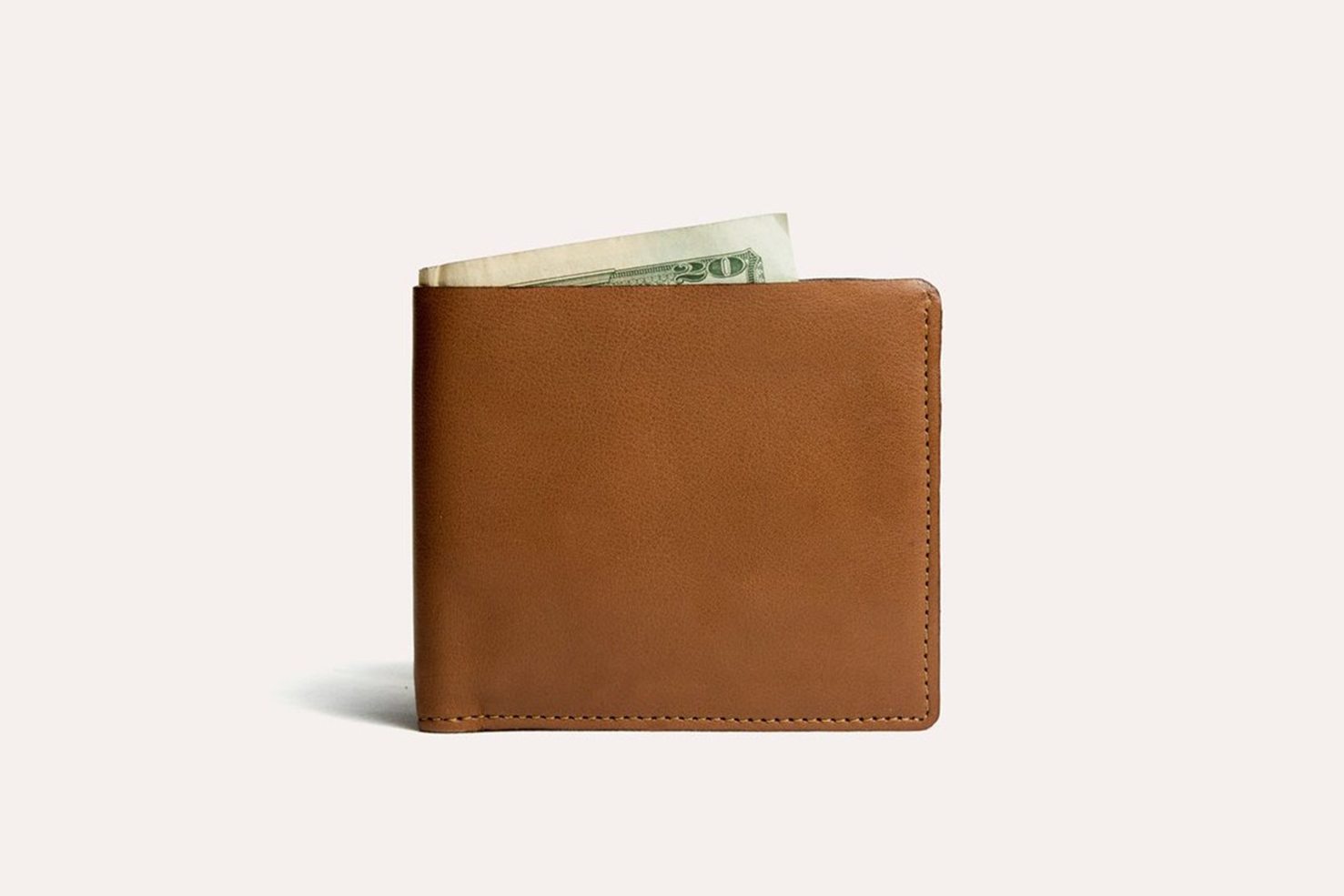 Men's Kiko Double Bifold Cowhide Leather Wallet — Brown