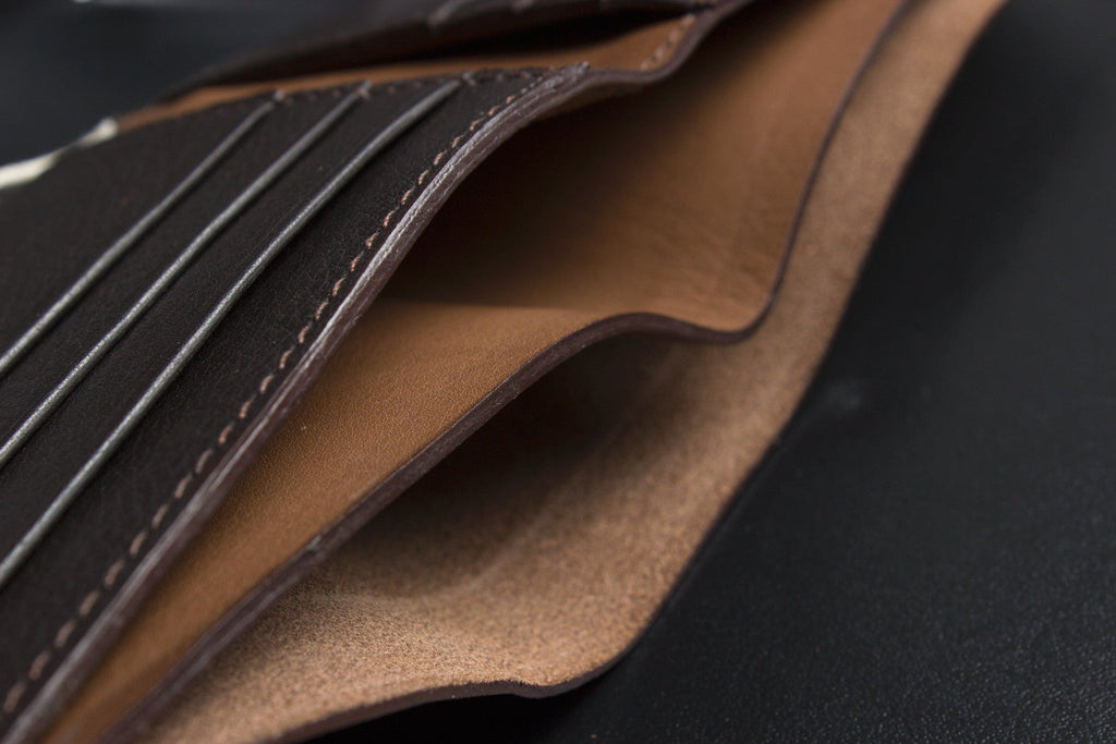 Men's Kiko Double Bifold Cowhide Leather Wallet — Brown