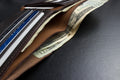 Men's Kiko Double Bifold Cowhide Leather Wallet — Brown