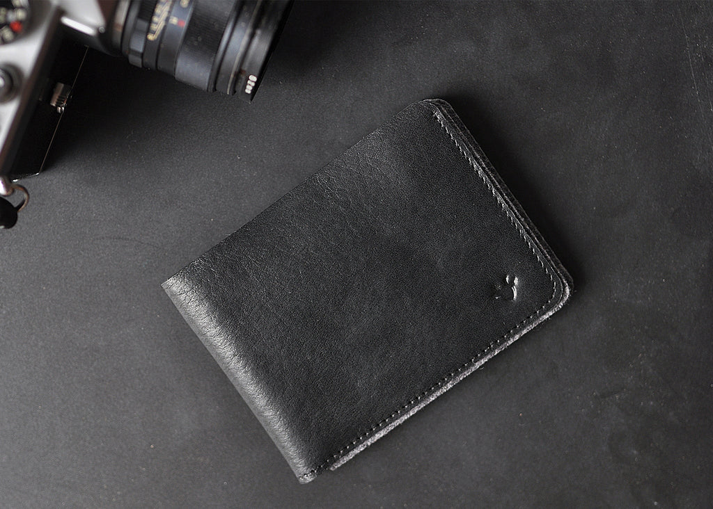 Men's Kiko Horween Leather & Wool Felt Dual Textured Wallet