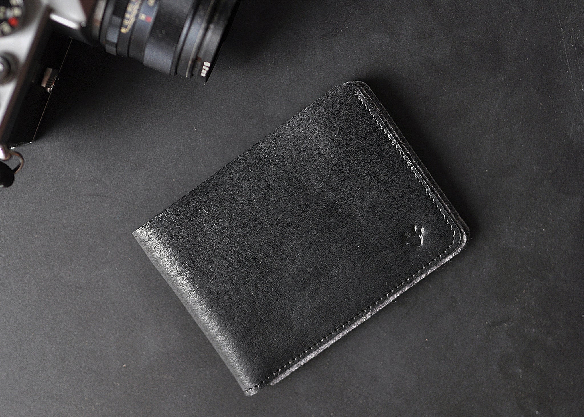Men's Kiko Horween Leather & Wool Felt Dual Textured Wallet