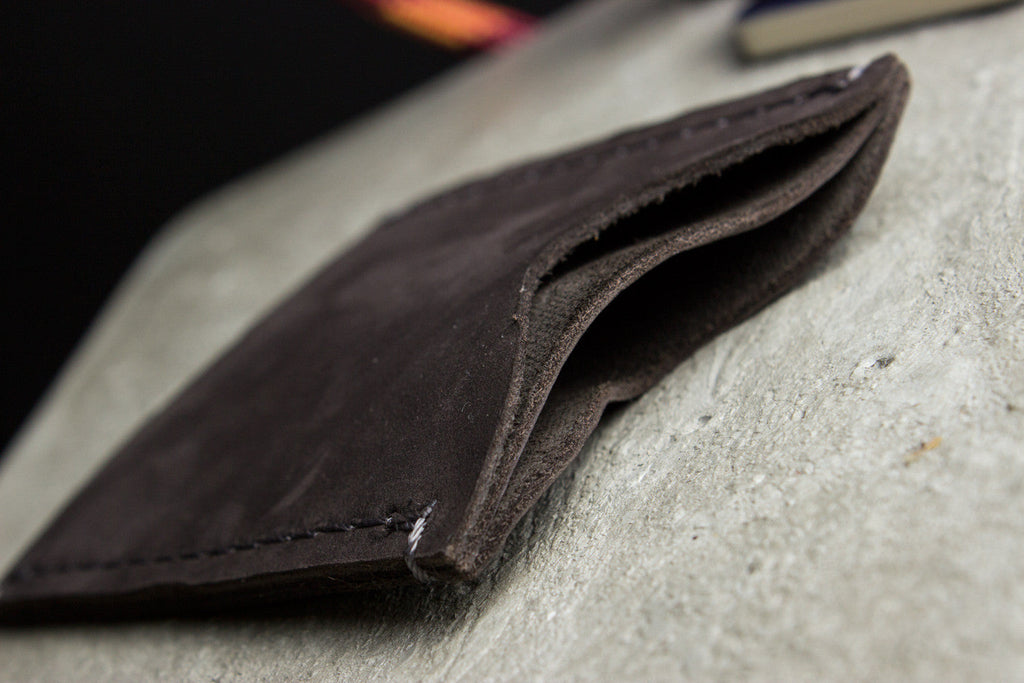Men's Kiko Double Sided Cowhide Leather Card Case — Brown