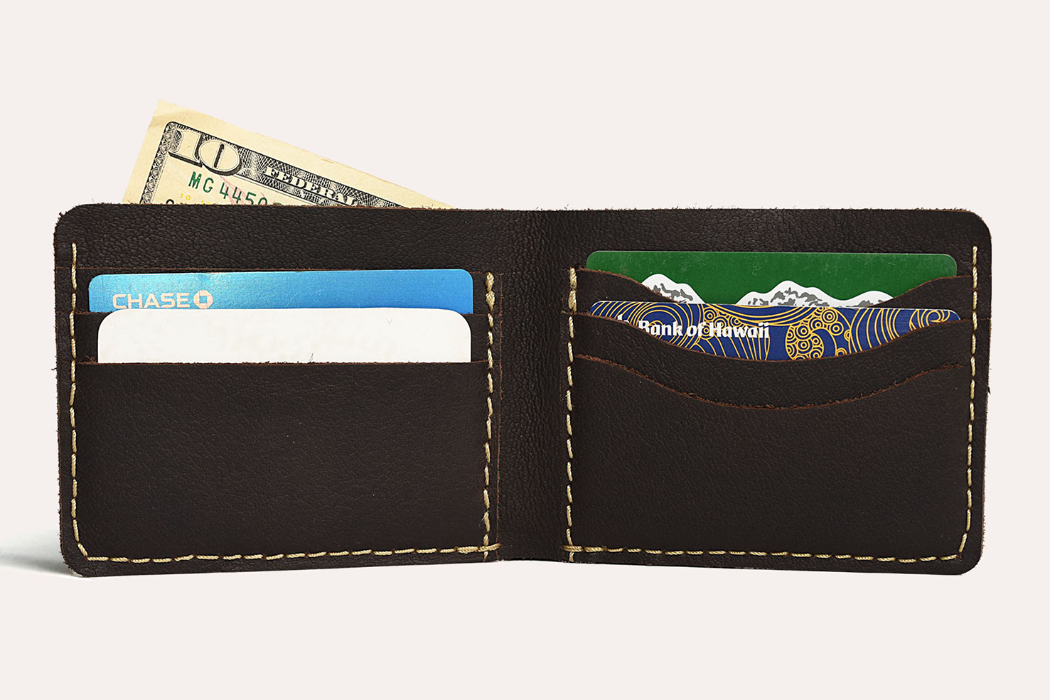 Men's Kiko Wave Bifold Leather Wallet — Brown