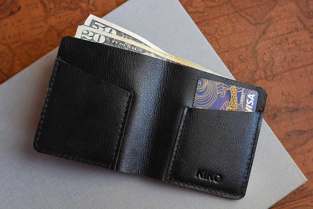 Men's Kiko Ram Slim Leather Wallet — Black