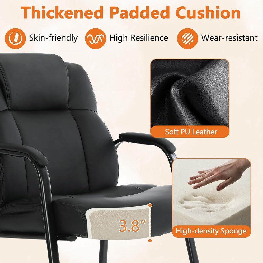Commercial Leather Reception Chair 500 Lb Capacity