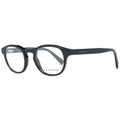 Ermenegildo Zegna Men's Black Plastic Round Full-Rim Eyeglass Frames