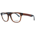 Ermenegildo Zegna Men's Brown Plastic Trapezium Full-Rim Eyeglass Frames
