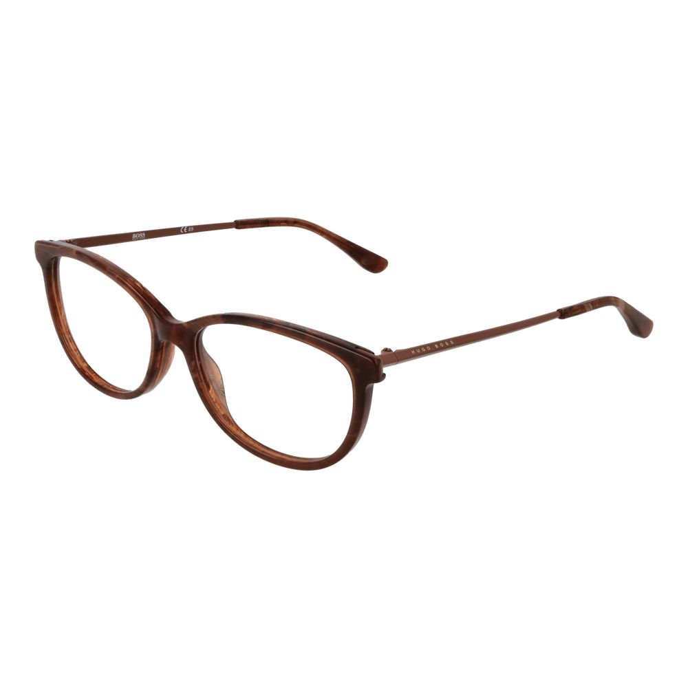 Hugo Boss Women's Brown Acetate Rectangle Full-Rim Eyeglass Frames