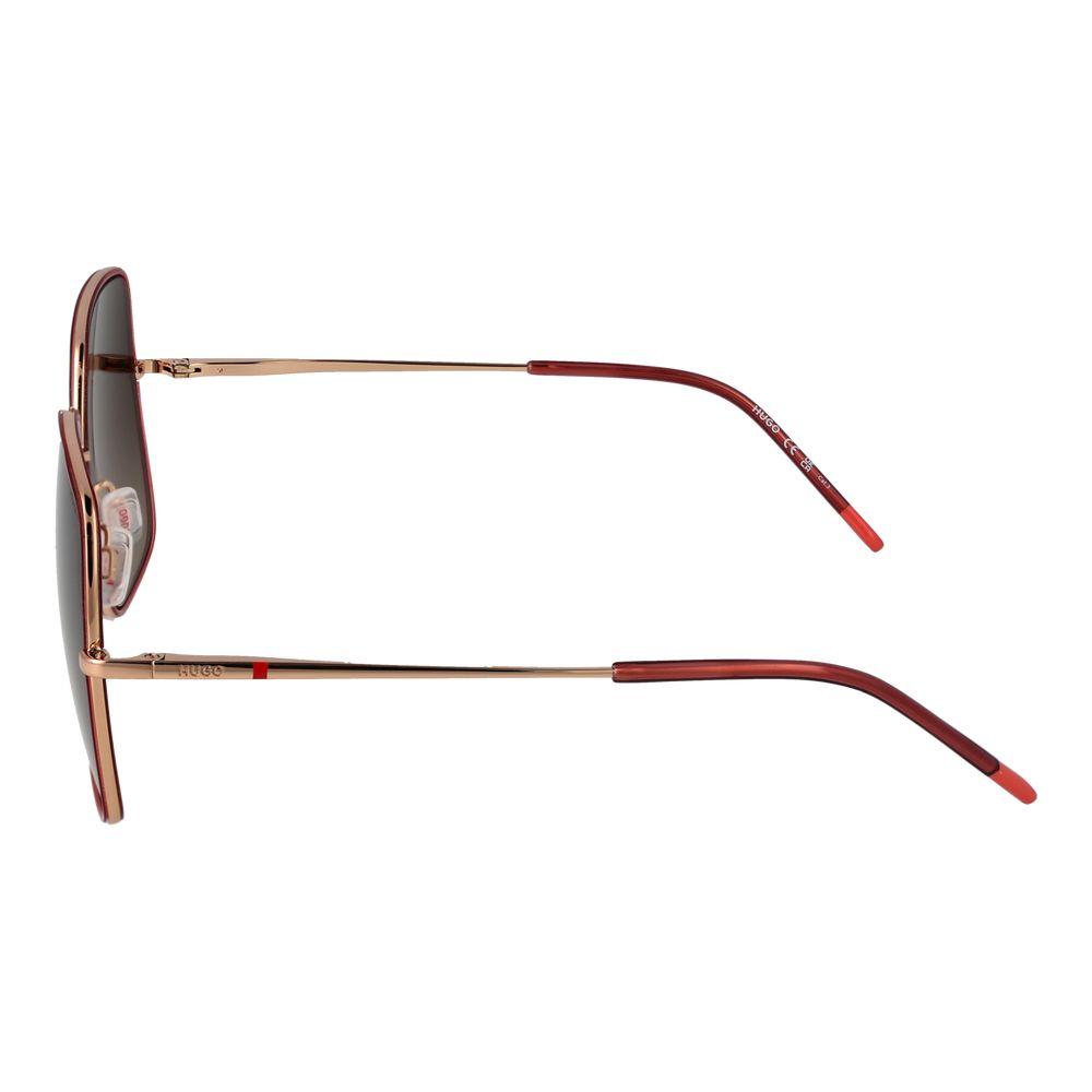 Hugo Boss Women's Red Metal Square Full-Rim Sunglasses Brown Gradient