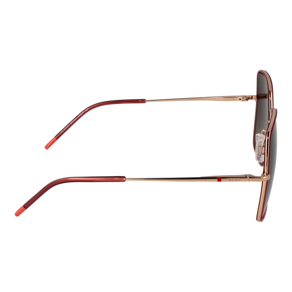 Hugo Boss Women's Red Metal Square Full-Rim Sunglasses Brown Gradient