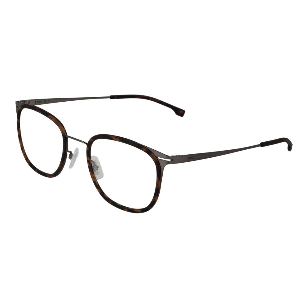 Hugo Boss Brown Stainless Steel Rectangle Glasses Frames