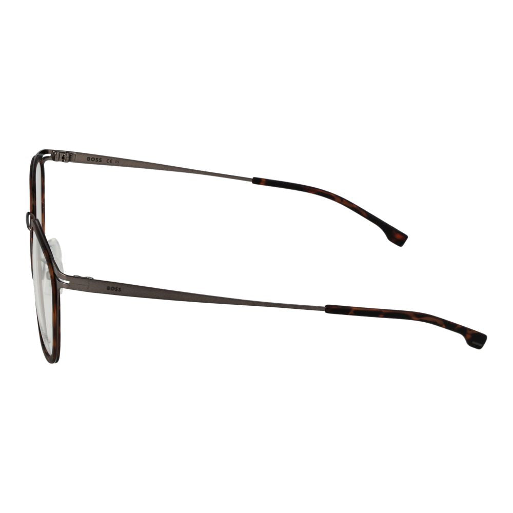 Hugo Boss Brown Stainless Steel Rectangle Glasses Frames