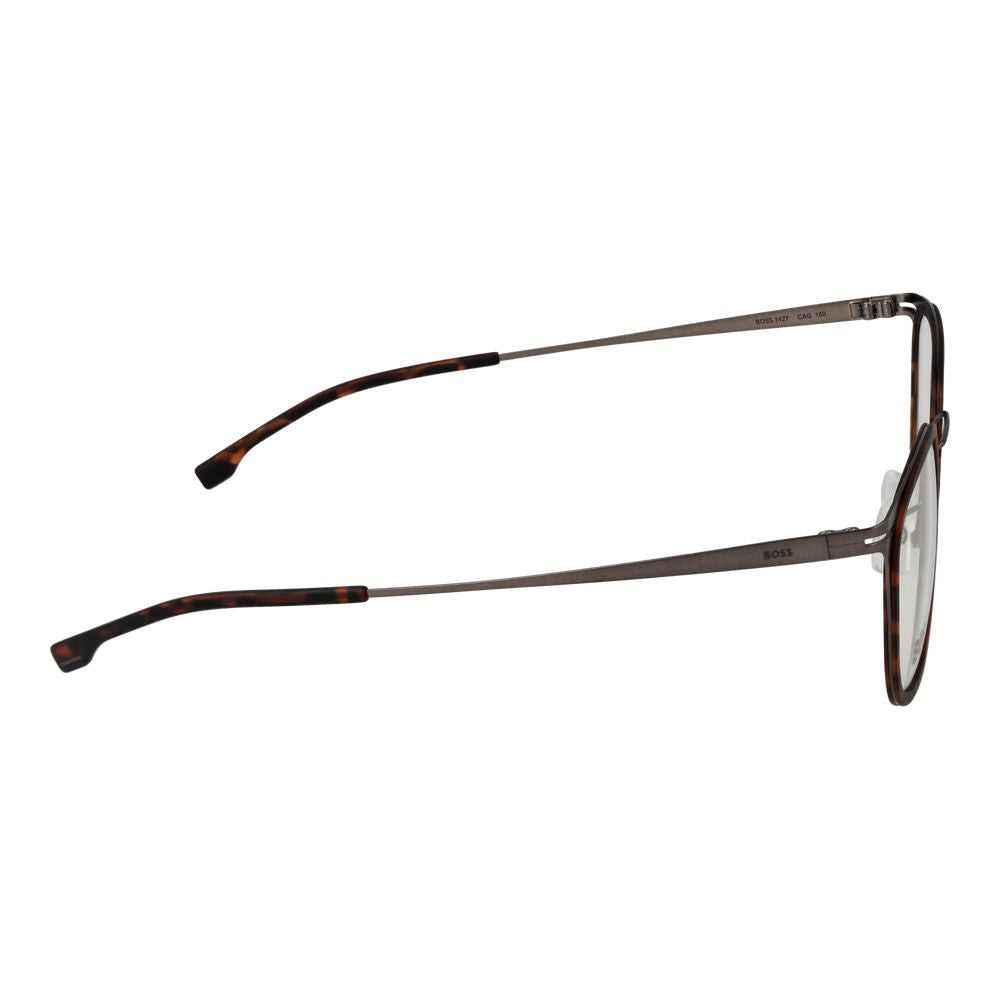 Hugo Boss Brown Stainless Steel Rectangle Glasses Frames