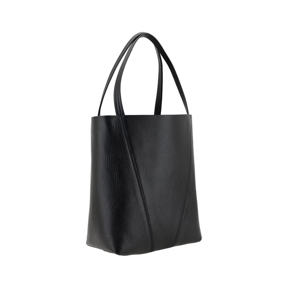 Chloé Spin Black Grained Calfskin Shoulder Bag AW26