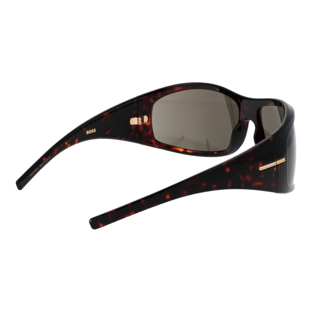 Hugo Boss Women's Brown Eco Polyamide Rectangle Full-Rim Sunglasses
