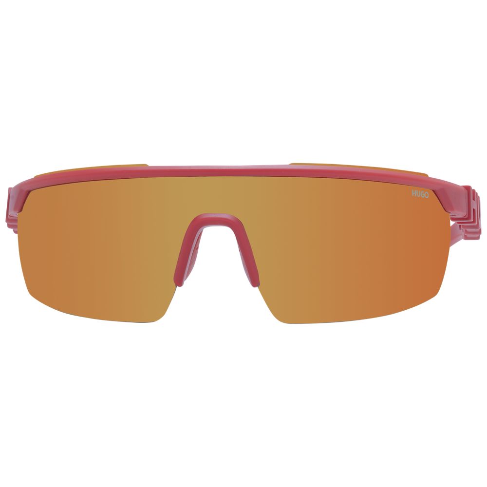 Hugo Boss Men's Red Polyamide Mono Lens Mirrored Sunglasses