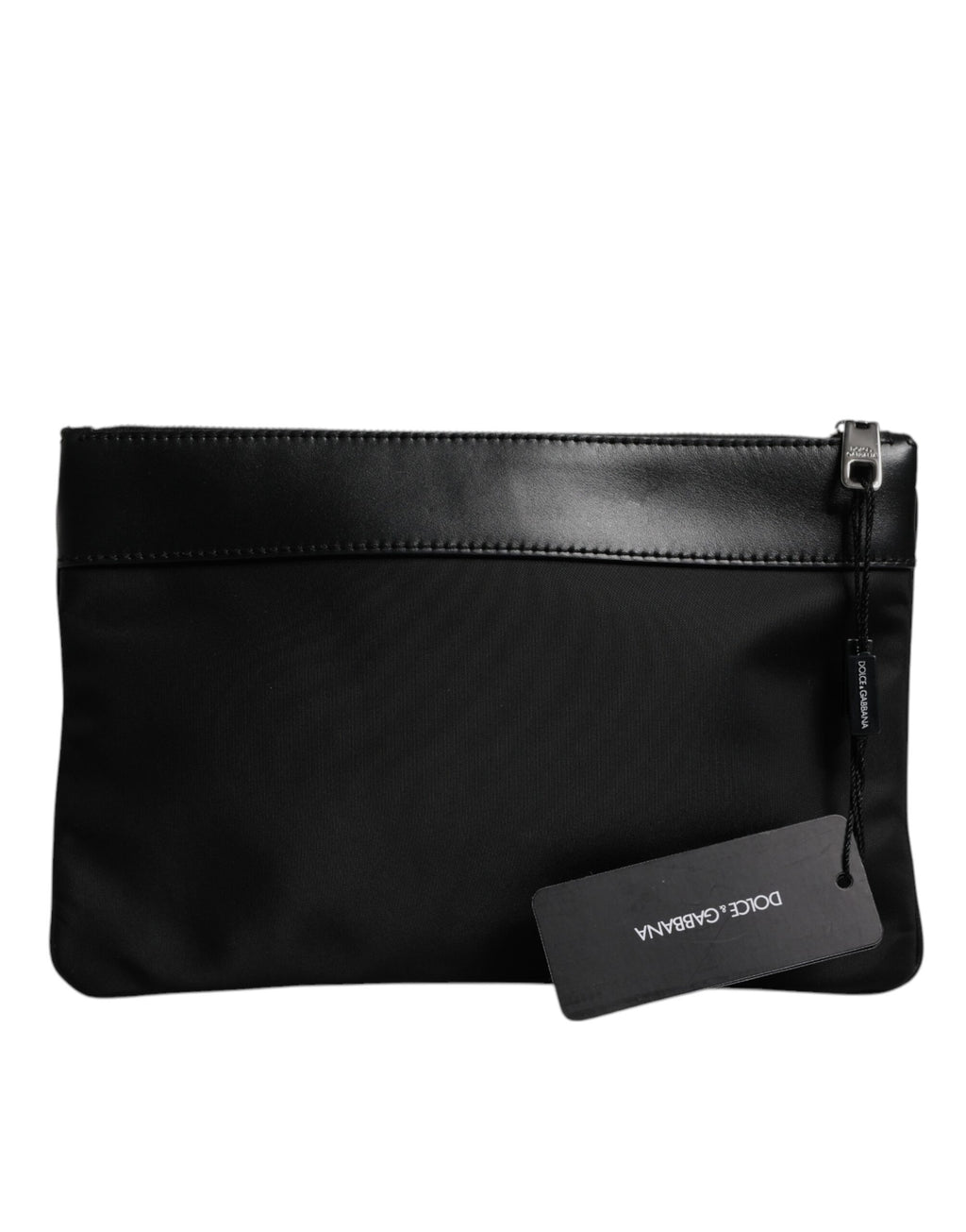 Dolce & Gabbana Men's Multicolor Leopard Jacquard Logo Plaque Flat Pouch Bag
