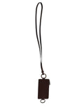 Dolce & Gabbana Men's Brown Calfskin Leather Logo Embossed Lanyard Cardholder