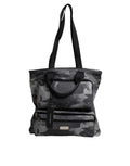 Dolce & Gabbana Men's Gray Camouflage Cotton Multi-Compartment Tote Shoulder Bag