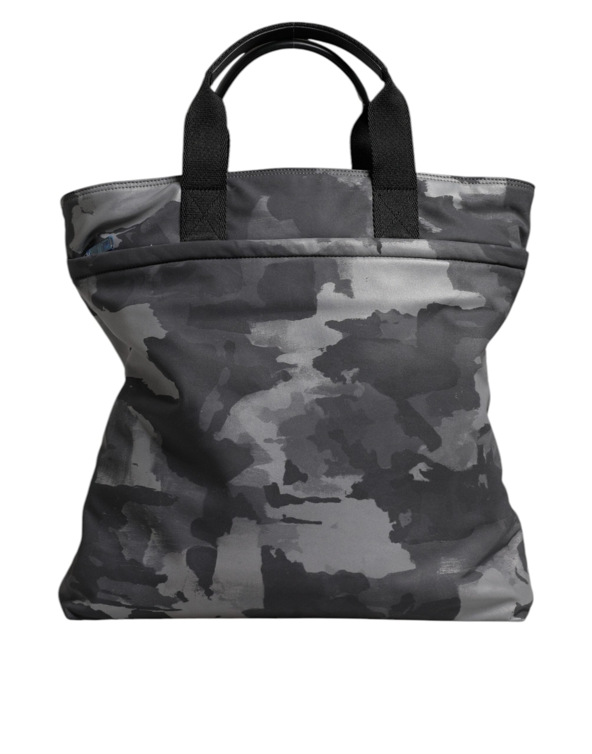 Dolce & Gabbana Men's Gray Camouflage Cotton Multi-Compartment Tote Shoulder Bag