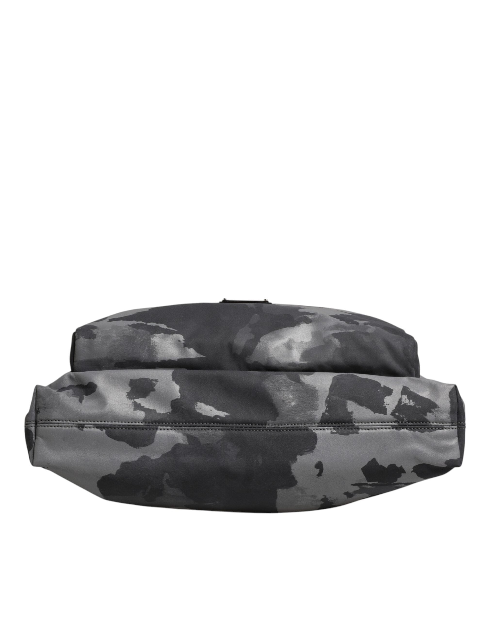 Dolce & Gabbana Men's Gray Camouflage Cotton Multi-Compartment Tote Shoulder Bag
